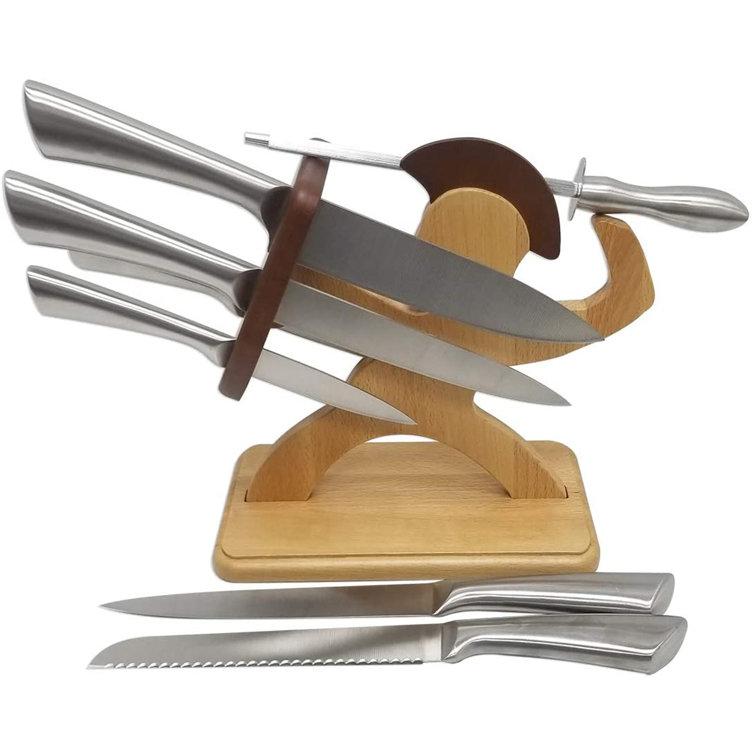 Llisonyep Room Spartan Knife Block Handmade, Kitchen Knife Block Set